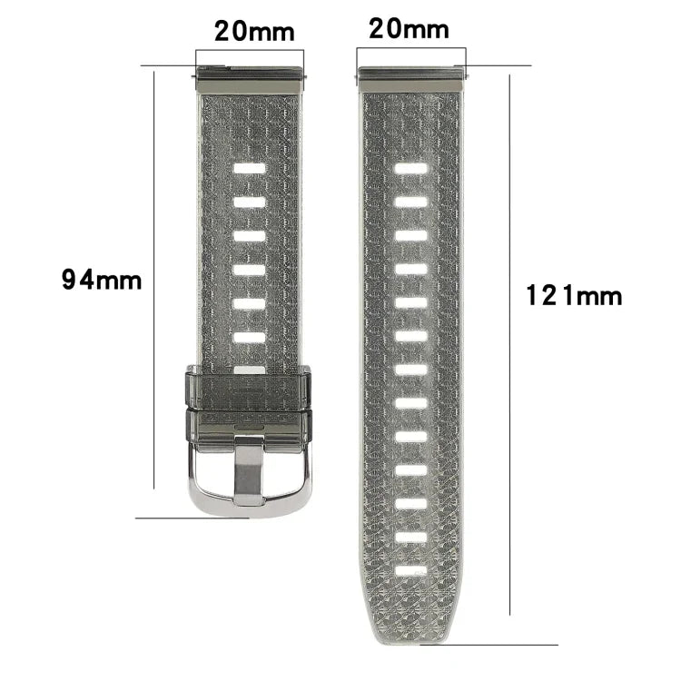 حزام ساعة شفاف لامع من TPU مرصع بالألماس مقاس 20mm، لسامسونج جالاكسي واتش 3 مقاس 41mm، لسامسونج جالاكسي واتش 42mm، لسامسونج جالاكسي واتش5 مقاس 40mm / 44mm، لسامسونج جالاكسي واتش5 برو، لسامسونج جالاكسي واتش4 / واتش4 كلاسيك، لسامسونج جالاكسي واتش3 4...