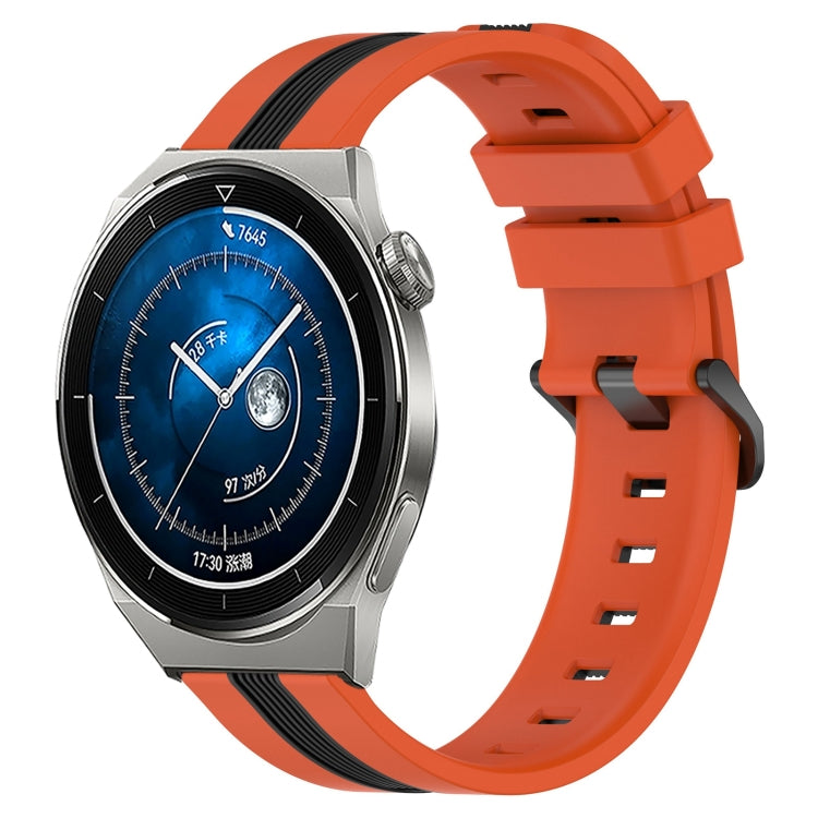 20mm Vertical Two-Color Silicone Watch Band, For Huawei Watch GT3 Pro 43mm, For Huawei Watch GT3 42mm, For Huawei Watch GT2 42mm, For Huawei Watch 2