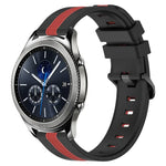 سوار ساعة سيليكون ثنائي اللون عمودي 22مم، لسامسونج جالاكسي ووتش3 مقاس 45مم، لسامسونج جالاكسي ووتش مقاس 46مم، لسامسونج جير S3 كلاسيك، لسامسونج جير S3 فرونتير