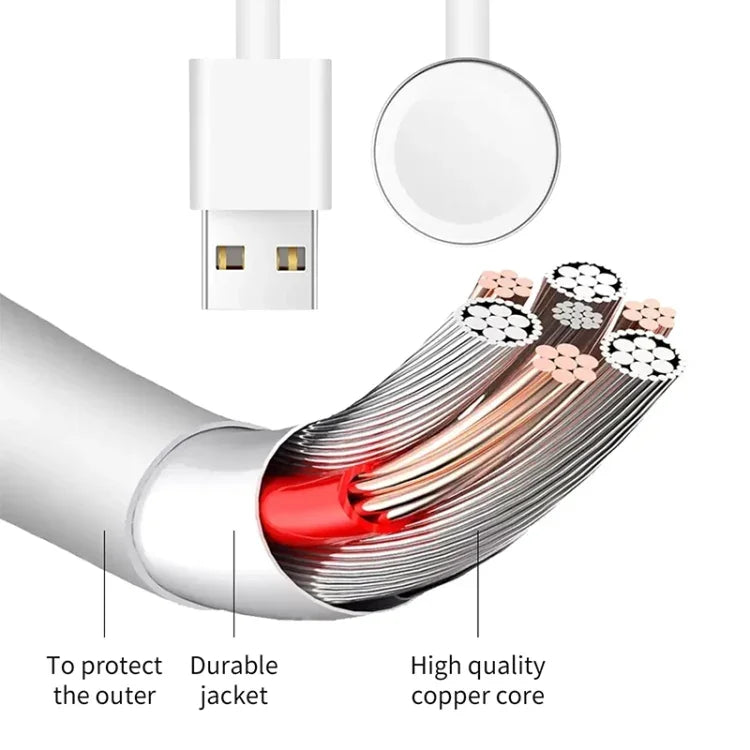 كابل شحن سريع مغناطيسي USB بطول 1م لساعات آبل سيريس ألترا/8/7/6/SE/SE2/5/4/3/2/1، DS-XB011