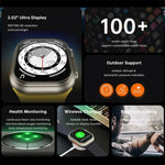 ساعة ذكية بشاشة ملونة 2.02 بوصة W800 Ultra تدعم مراقبة معدل ضربات القلب / مراقبة ضغط الدم
