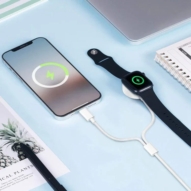 كابل شحن مغناطيسي USB 2 في 1 لسلسلة Apple Watch وiPhone بطول 1.2 متر، DS-XB015