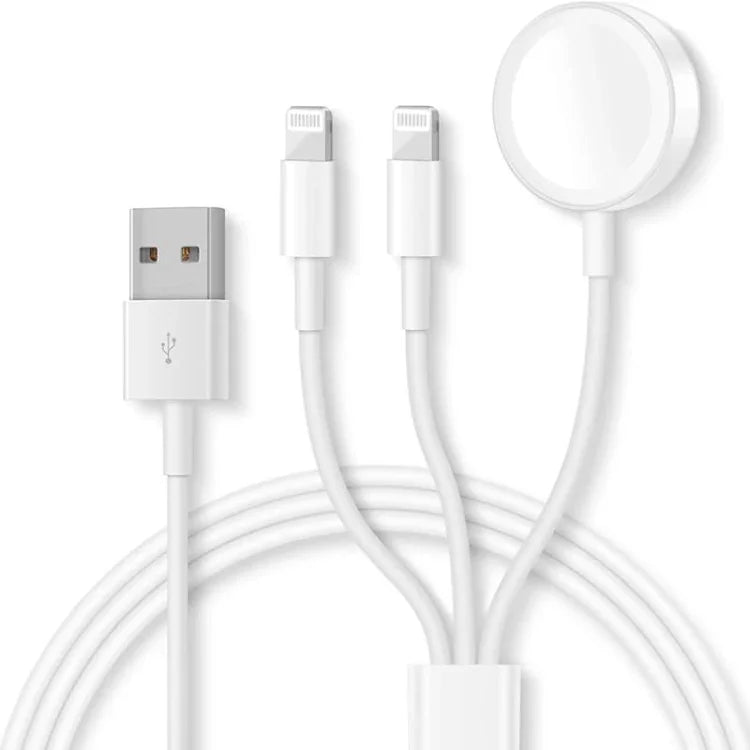 كابل شحن مغناطيسي USB 3 في 1 لسلسلة Apple Watch وiPhone بطول 4 أقدام/1.2 متر، DS-XB016