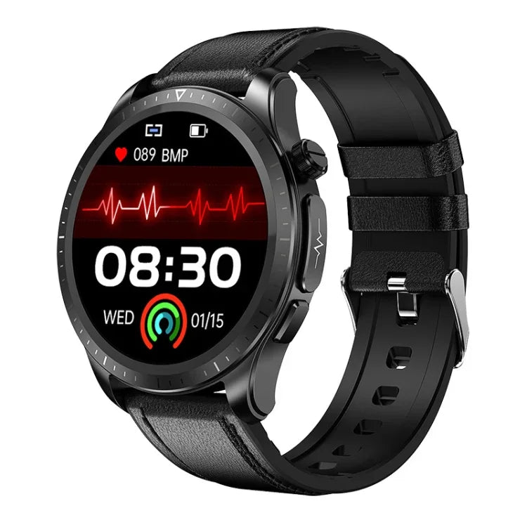 E420 1.39 inch Color Screen Smart Watch,Leather Watchband,Support Heart Rate Monitoring / Blood Pressure Monitoring