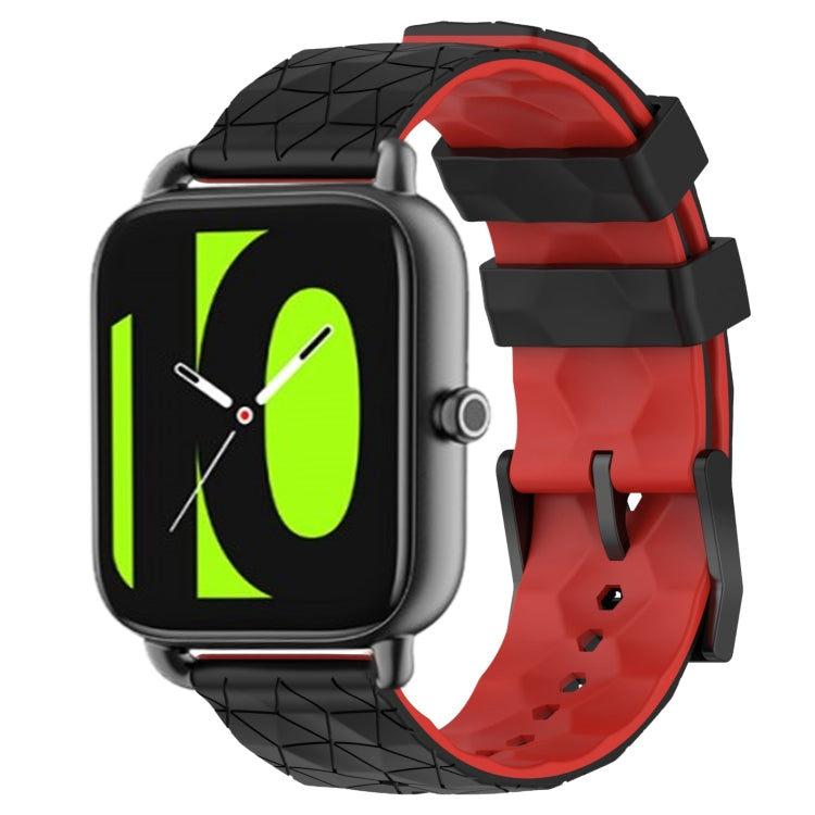 22mm Football Pattern Two-Color Silicone Watch Band, For Xiaomi Haylou RS4 LS12