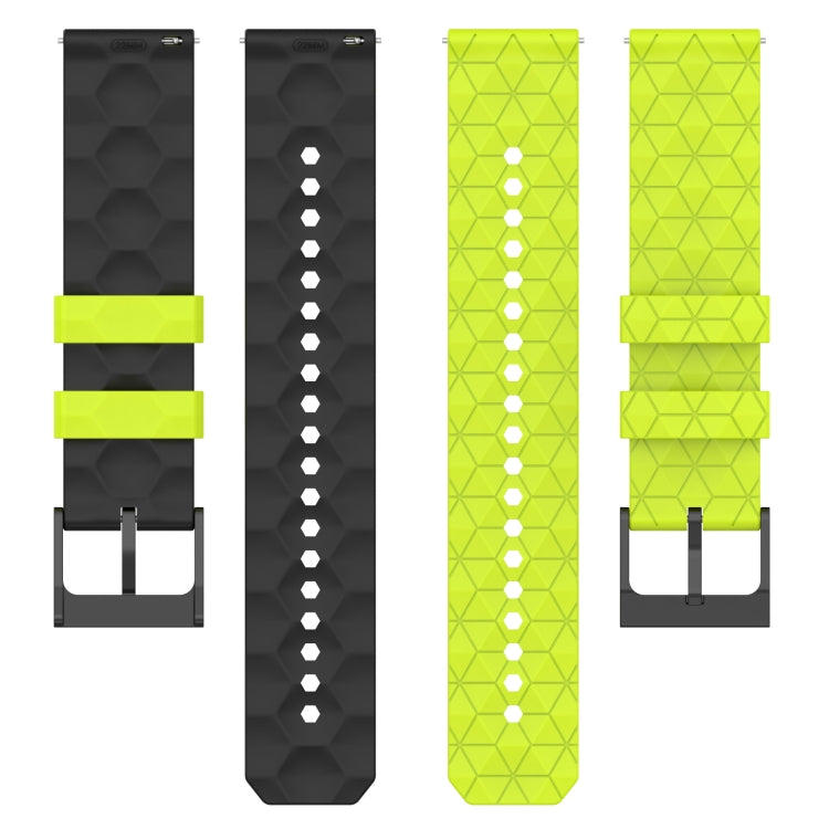 22mm Football Pattern Two-Color Silicone Watch Band, For Xiaomi Haylou RS4 LS12