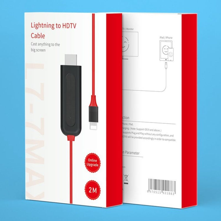 كابل محول 2م من 8 دبابيس إلى HDMI لمزامنة الفيديو وتحويل الشاشة لأجهزة iPad و iPhone، 8 دبابيس إلى HDMI
