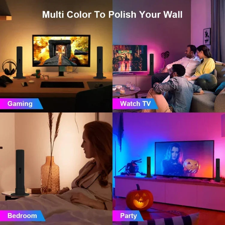 ZM-021 شريط إضاءة LED متزامن مع الموسيقى، إضاءة جوية لتلفاز وتويا وسطح المكتب، شريط LED