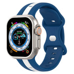 Butterfly Buckle Two-Color Silicone Watch Band, For Apple Watch Ultra 49mm, For Apple Watch Series 8&7 45mm, For Apple Watch Series 8&7 41mm