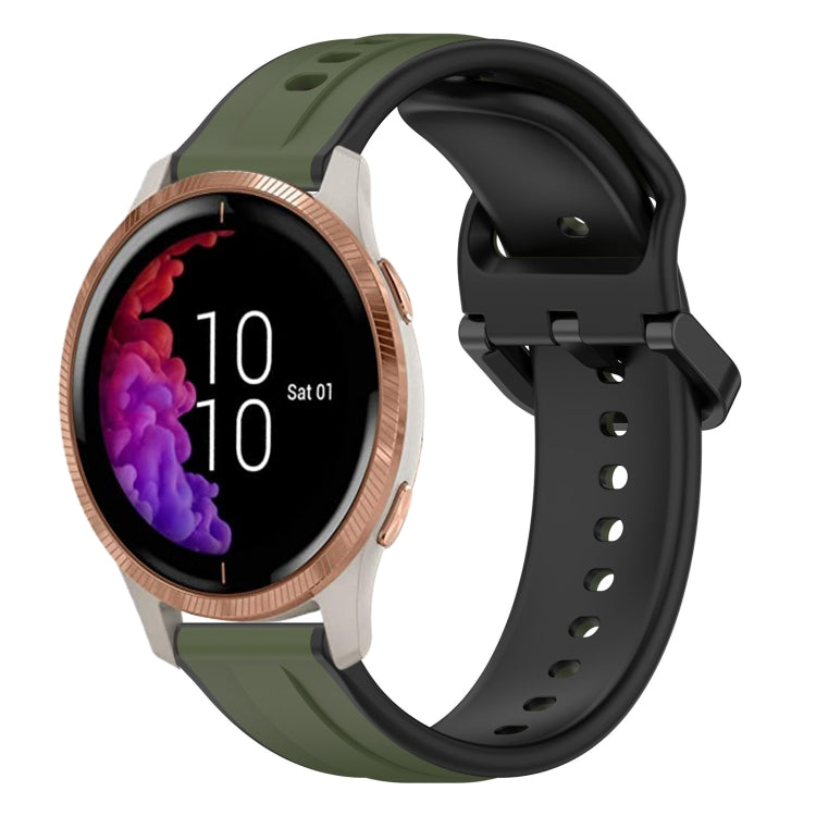 20mm Convex Loop Two-Color Silicone Watch Band, For Garmin Venu, For Garmin Venu SQ, For Garmin VivoMove Style, For Garmin VivoMove Luxe