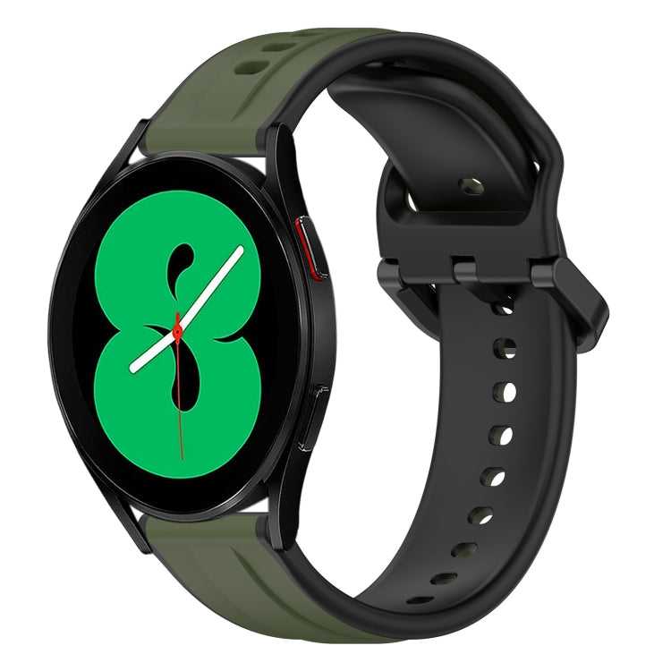 20mm Convex Loop Two-Color Silicone Watch Band, For Samsung Galaxy Watch 4 44mm, For Samsung Galaxy Watch 4 40mm, For Samsung  Galaxy Watch 4 Classic 42mm, For Samsung  Galaxy Watch 4 Classic 46mm