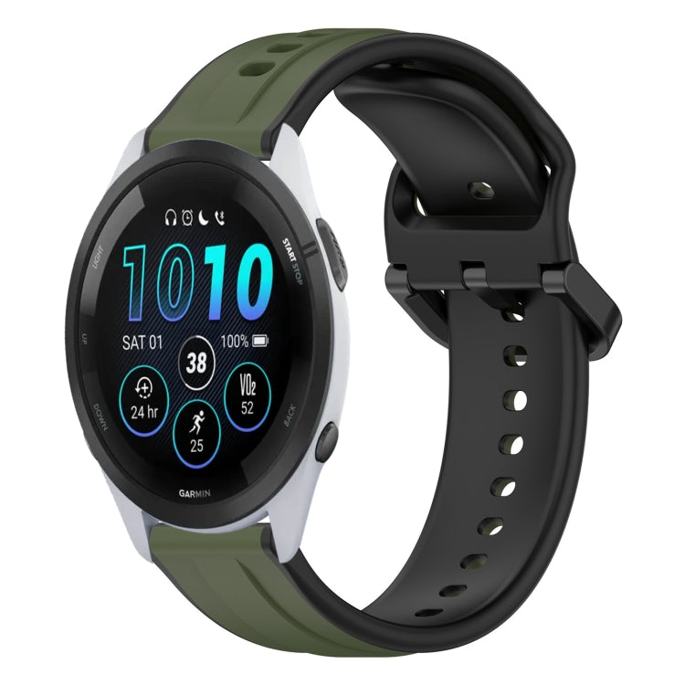 22mm Convex Loop Two-Color Silicone Watch Band, For Garmin Forerunner 265, For Garmin Forerunner 255, For Garmin Forerunner 255 Music, For Garmin Venu 2