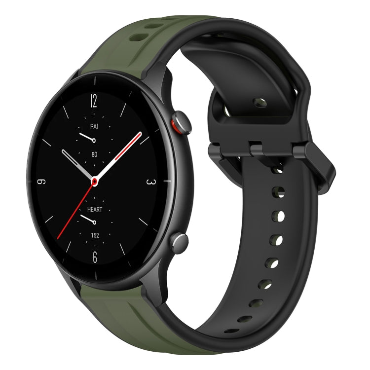 22mm Convex Loop Two-Color Silicone Watch Band, For Amazfit GTR 2e, For Amazfit GTR 2, For Amazfit 3, For Amazfit GTR 47mm