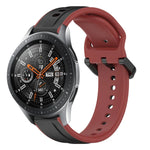 22mm Convex Loop Two-Color Silicone Watch Band, For Samsung Galaxy Watch3 45mm, For Samsung Galaxy Watch 46mm, For Samsung Gear S3 Classic, For Samsung Gear S3 Frontier