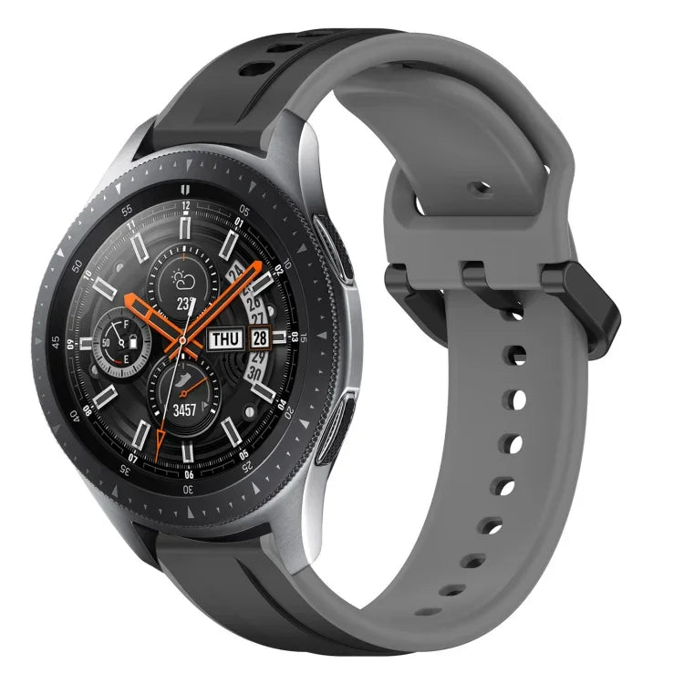 22mm Convex Loop Two-Color Silicone Watch Band, For Samsung Galaxy Watch3 45mm, For Samsung Galaxy Watch 46mm, For Samsung Gear S3 Classic, For Samsung Gear S3 Frontier
