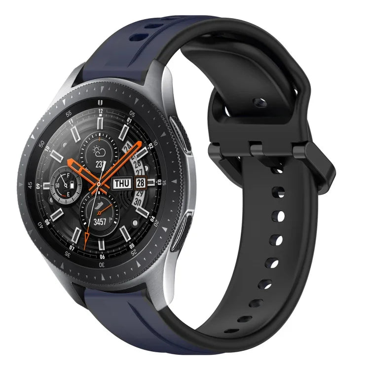 22mm Convex Loop Two-Color Silicone Watch Band, For Samsung Galaxy Watch3 45mm, For Samsung Galaxy Watch 46mm, For Samsung Gear S3 Classic, For Samsung Gear S3 Frontier