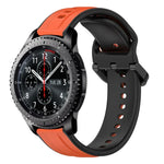 22mm Convex Loop Two-Color Silicone Watch Band, For Samsung Galaxy Watch3 45mm, For Samsung Galaxy Watch 46mm, For Samsung Gear S3 Classic, For Samsung Gear S3 Frontier