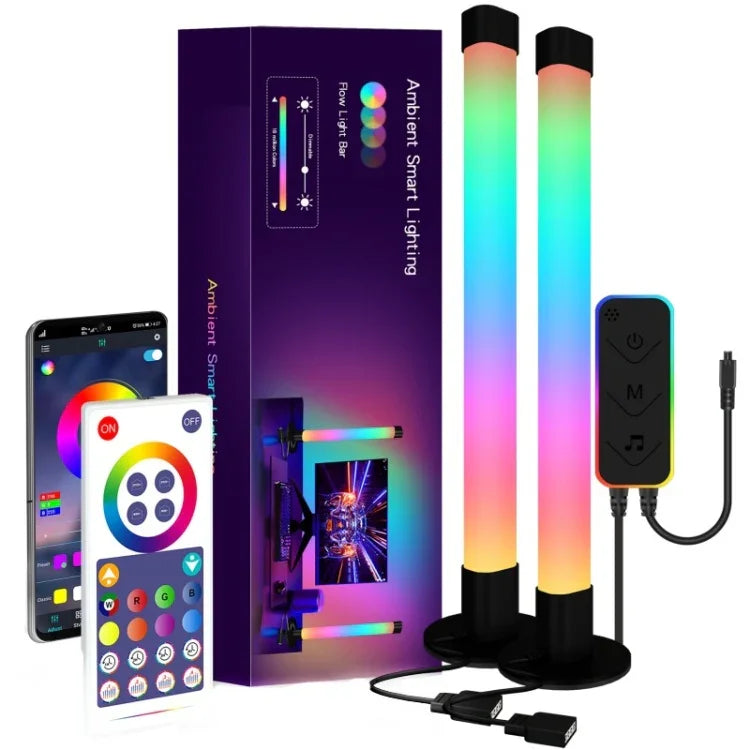 SAL006BS أنبوب إضاءة LED 2، تزامن مع الموسيقى، إضاءة ليلية ذكية واي فاي