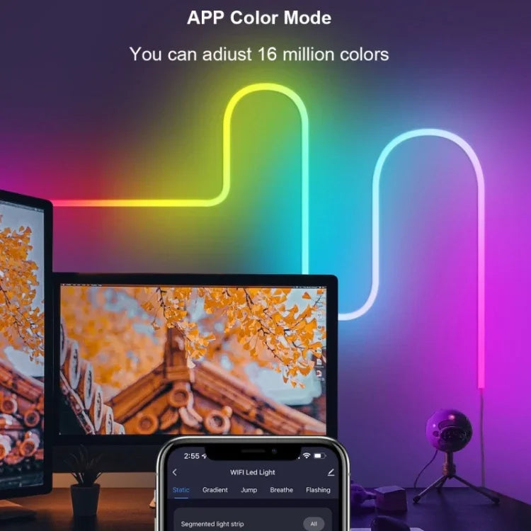 NH021 ضوء حبل نيوني RGB مقاوم للماء بطول 3 أمتار مع مزامنة موسيقى عبر واي فاي TUYA، NH021