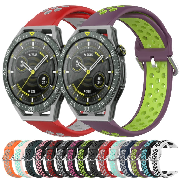 22mm Perforated Breathable Sports Silicone Watch Band, For Huawei Watch GT3 SE, For Huawei Watch GT3 Pro 46mm, For Huawei Watch Buds