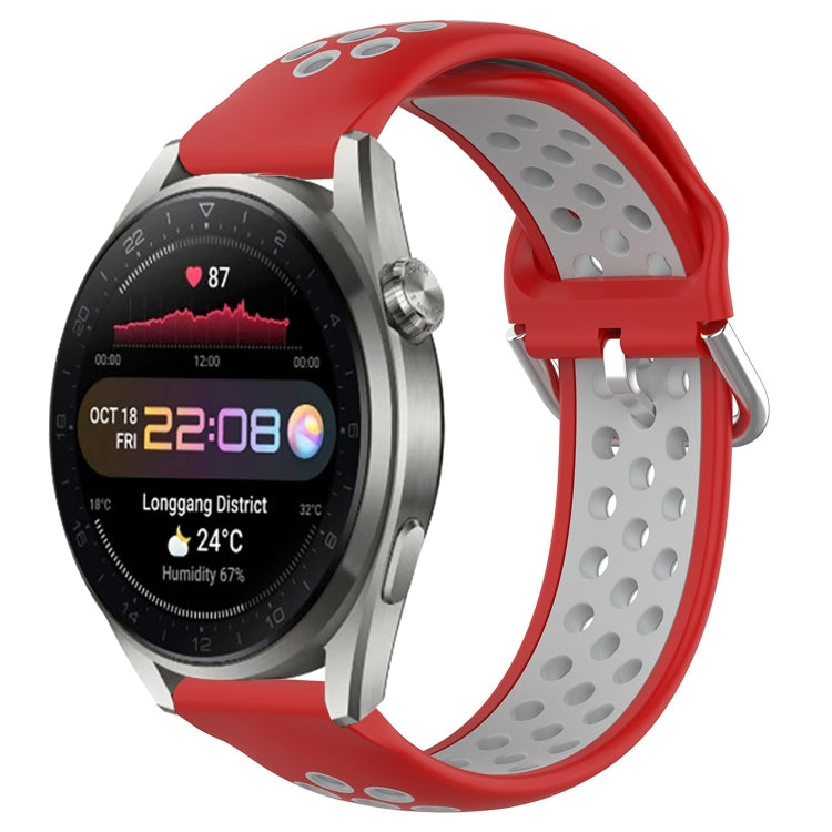 22mm Perforated Breathable Sports Silicone Watch Band, For Huawei Watch 3 Pro New