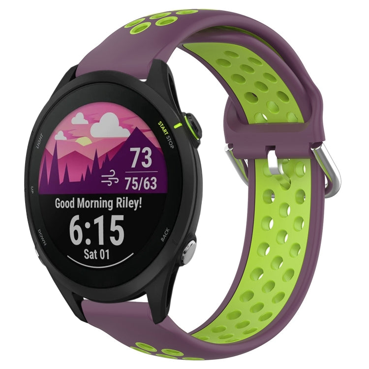 22mm Perforated Breathable Sports Silicone Watch Band, For Garmin Forerunner 265, For Garmin Forerunner 255, For Garmin Forerunner 255 Music