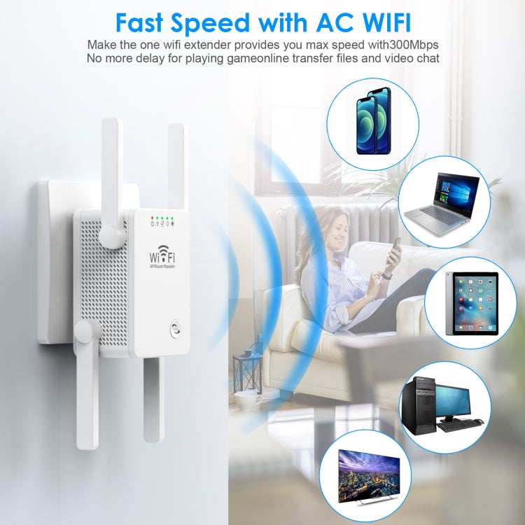 مكرر موسع واي فاي لاسلكي U8 بسرعة 300Mbps، موجه، مكبر إشارة WiFi، قابس أمريكي، قابس أوروبي