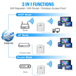مكرر موسع واي فاي لاسلكي U8 بسرعة 300Mbps، موجه، مكبر إشارة WiFi، قابس أمريكي، قابس أوروبي