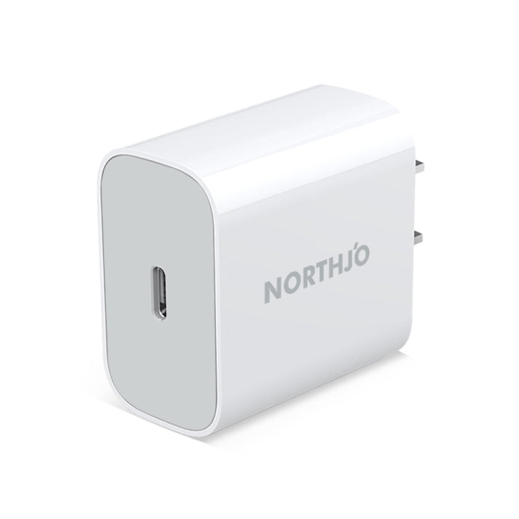 شاحن جداري سريع NORTHJO NOPD2000 PD 20W USB-C / Type-C بمنفذ واحد، قابس الولايات المتحدة، قابس الاتحاد الأوروبي