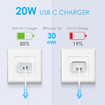 شاحن جداري سريع NORTHJO NOPD2000 PD 20W USB-C / Type-C بمنفذ واحد، قابس الولايات المتحدة، قابس الاتحاد الأوروبي