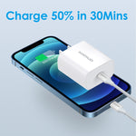 شاحن جداري سريع NORTHJO NOPD2000 PD 20W USB-C / Type-C بمنفذ واحد، قابس الولايات المتحدة، قابس الاتحاد الأوروبي