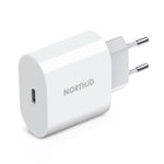 شاحن جداري سريع NORTHJO NOPD2000 PD 20W USB-C / Type-C بمنفذ واحد، قابس الولايات المتحدة، قابس الاتحاد الأوروبي