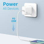 شاحن سريع NORTHJO NOPD2501 PD 25W USB-C / Type-C بمنفذ واحد، قابس الولايات المتحدة، قابس الاتحاد الأوروبي، قابس المملكة المتحدة، قابس أستراليا