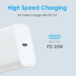 شاحن سريع NORTHJO NOPD2501 PD 25W USB-C / Type-C بمنفذ واحد، قابس الولايات المتحدة، قابس الاتحاد الأوروبي، قابس المملكة المتحدة، قابس أستراليا