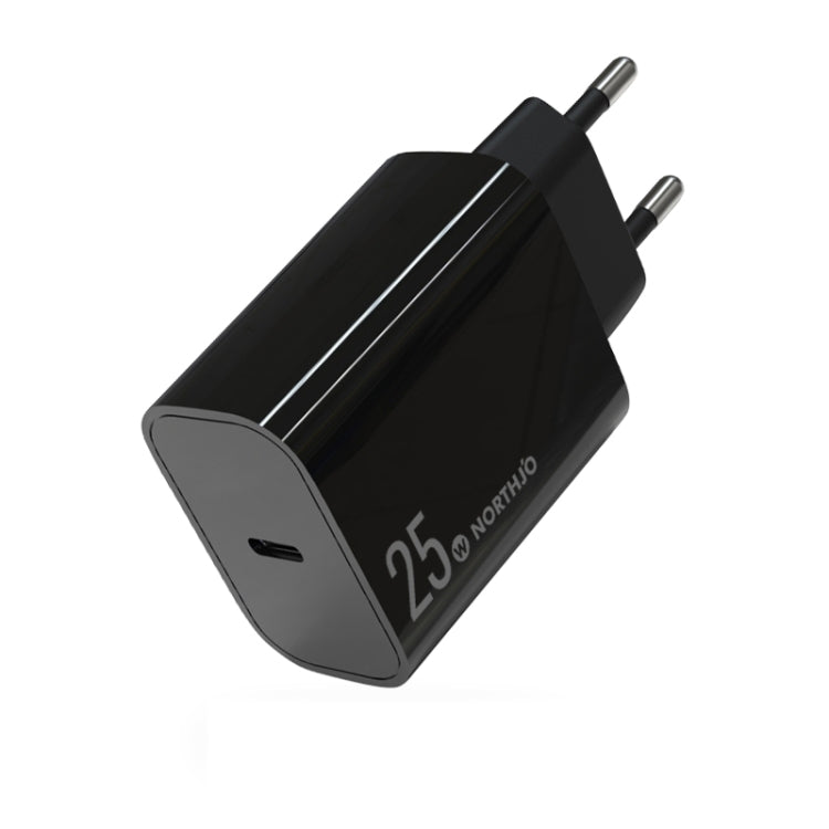 شاحن سريع NORTHJO NOPD2501 PD 25W USB-C / Type-C بمنفذ واحد، قابس الولايات المتحدة، قابس الاتحاد الأوروبي، قابس المملكة المتحدة، قابس أستراليا