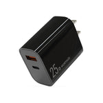 شاحن سريع NORTHJO NOPD2502 PD 25W USB-C / Type-C + QC 3.0 USB بمنفذين، قابس الولايات المتحدة، قابس الاتحاد الأوروبي، قابس المملكة المتحدة، قابس أستراليا