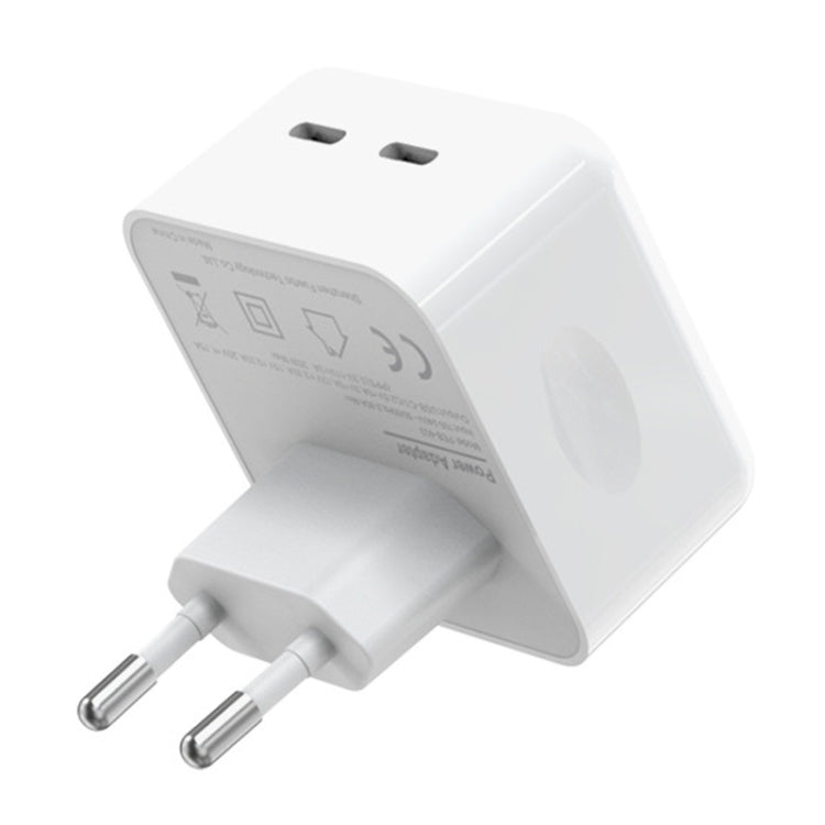شاحن سريع جداري NORTHJO NOGAN3502 GaN PD PPS 35 واط بمنفذين USB-C / Type-C، قابس الاتحاد الأوروبي، قابس المملكة المتحدة