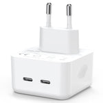شاحن سريع جداري NORTHJO NOGAN3502 GaN PD PPS 35 واط بمنفذين USB-C / Type-C، قابس الاتحاد الأوروبي، قابس المملكة المتحدة