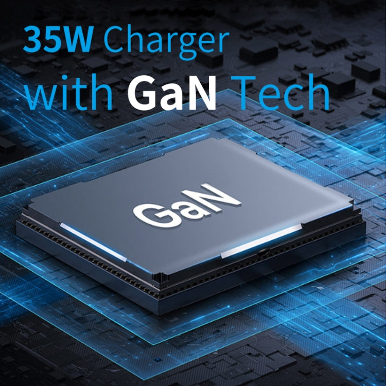 شاحن سريع جداري NORTHJO NOGAN3502 GaN PD PPS 35 واط بمنفذين USB-C / Type-C، قابس الاتحاد الأوروبي، قابس المملكة المتحدة