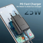 شاحن TA800 PD / PPS بقوة 25 واط بمنفذ Type-C لسامسونج، قابس المملكة المتحدة، قابس المملكة المتحدة
