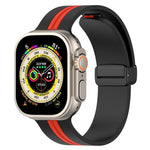 Magnetic Clasp Two-Color Silicone Watch Band, For Apple Watch Ultra 49mm, For Apple Watch Series 8&7 45mm, For Apple Watch Series 8&7 41mm