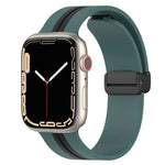Magnetic Clasp Two-Color Silicone Watch Band, For Apple Watch Ultra 49mm, For Apple Watch Series 8&7 45mm, For Apple Watch Series 8&7 41mm