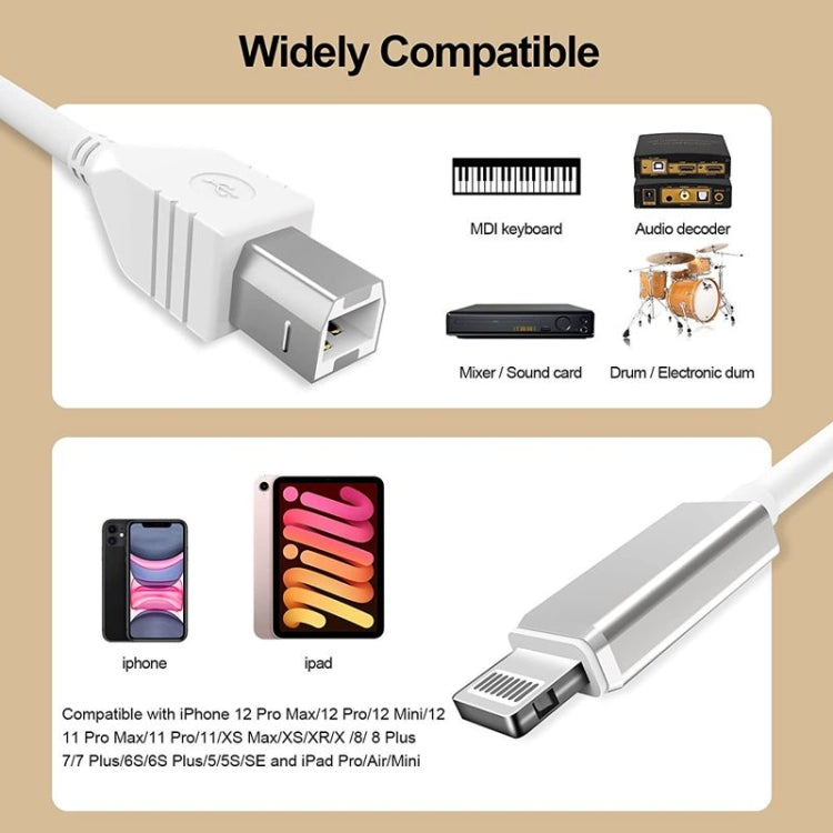 كابل متعدد الوظائف 1 متر 8 بن إلى USB + MIDI لأداة موسيقية إلكترونية و OTG وشحن متوافق مع iOS 10-14، MIDI + OTG