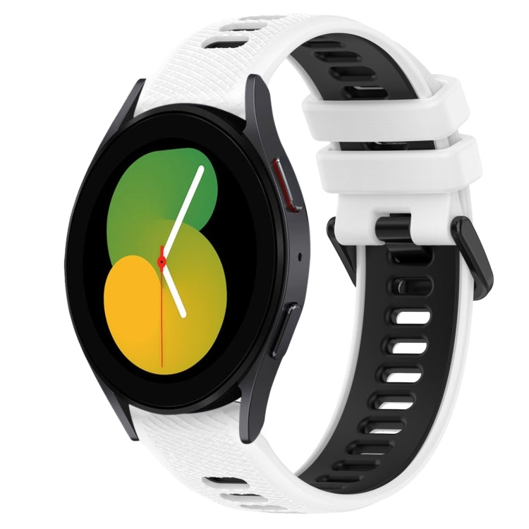 سوار ساعة سيليكون رياضي ثنائي اللون بعرض 20 مم، لساعات Samsung Galaxy Watch5 مقاس 44 مم، وSamsung Galaxy Watch 6 Classic مقاس 47 مم، وSamsung Galaxy Watch5 مقاس 40 مم، وSamsung Galaxy Watch5 Pro مقاس 45 مم