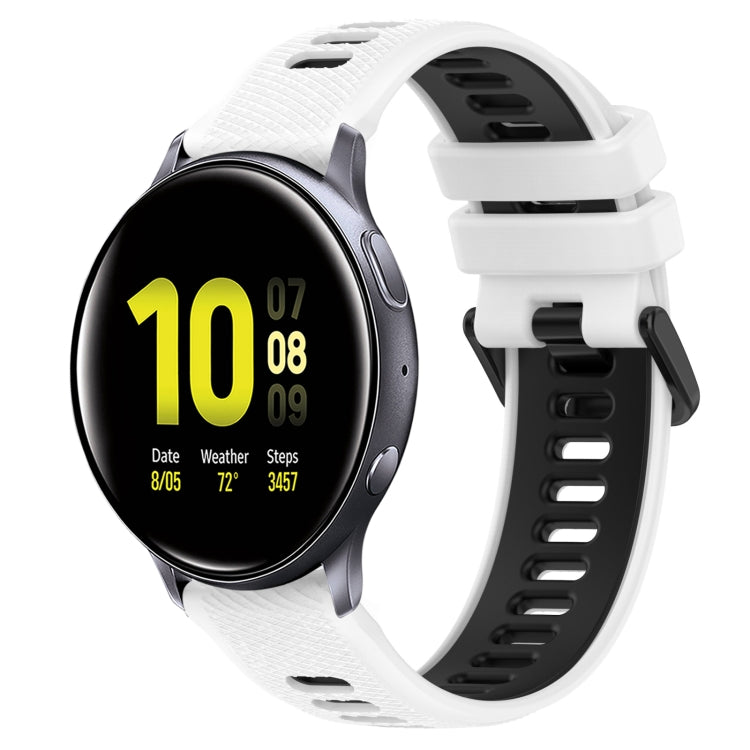 سوار ساعة سيليكون رياضي ثنائي اللون بعرض 20 مم، لساعات Samsung Galaxy Watch Active2 مقاس 40 مم، 44 مم، وللساعات Samsung Galaxy Watch مقاس 42 مم، وSamsung Galaxy Watch 6 مقاس 44 مم