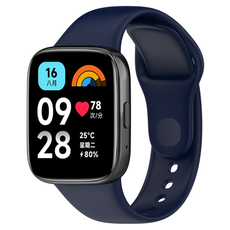 For Redmi Watch 3 Lite Sports Solid Color Silicone Replacement Watch Band, Black, White, Purple, Pink, Orange, Red, Green, Grey, Blue, Teal