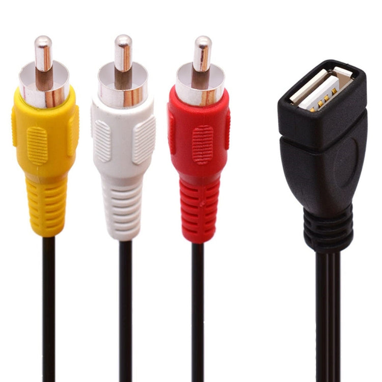 كابل مقسم صوت وفيديو JUNSUNMAY من USB أنثى إلى 3 × RCA ذكر، 0.2م، 1.5م