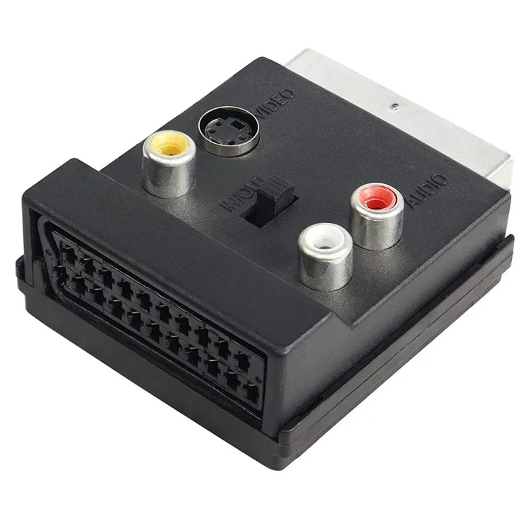 محول JUNSUNMAY 21 دبوس SCART ذكر إلى أنثى S-Video 3 RCA قابل للتبديل، محول صوتي