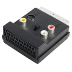 محول JUNSUNMAY 21 دبوس SCART ذكر إلى أنثى S-Video 3 RCA قابل للتبديل، محول صوتي