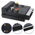 محول JUNSUNMAY 21 دبوس SCART ذكر إلى أنثى S-Video 3 RCA قابل للتبديل، محول صوتي